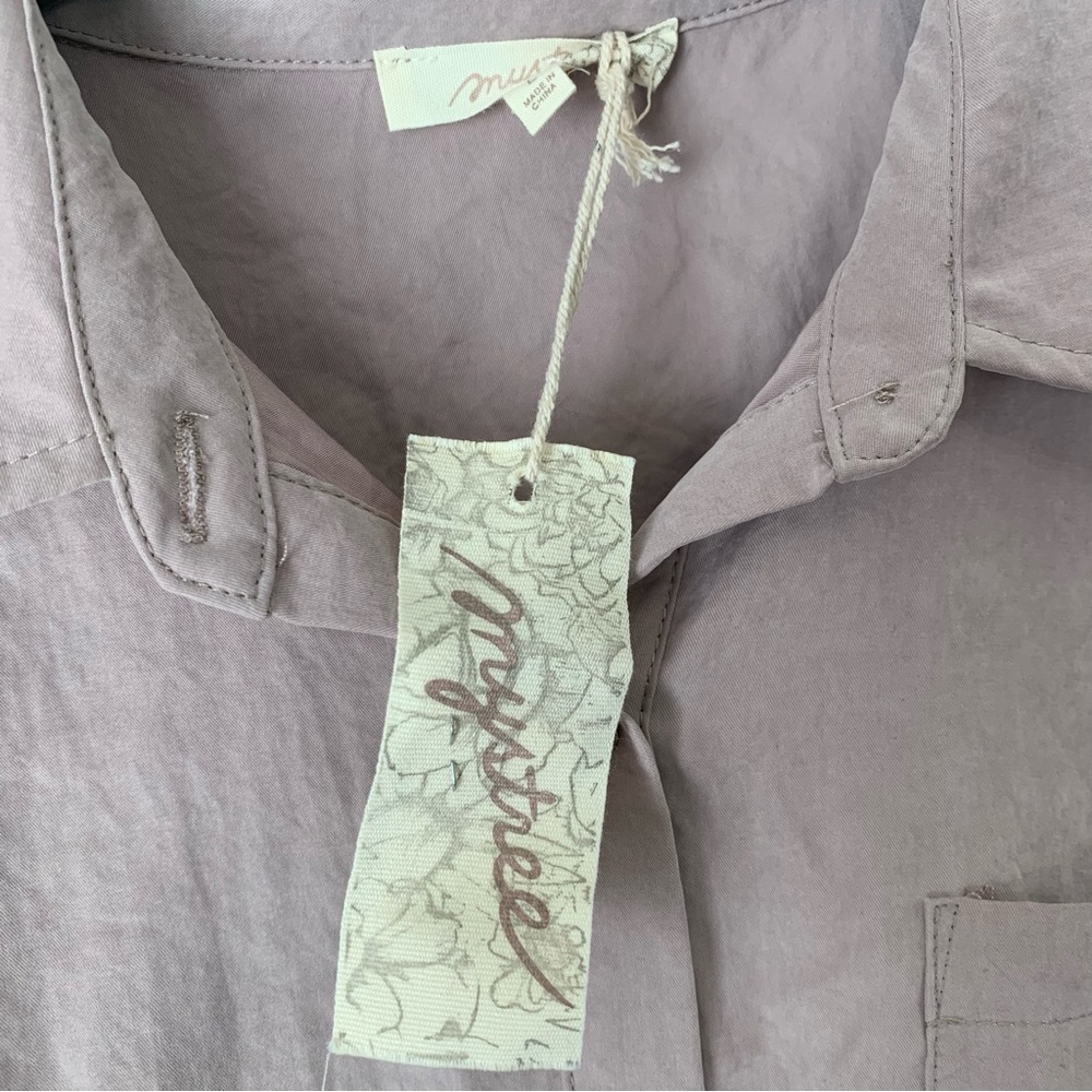 NWT Mystree crop peasant button down top NWT - image 7